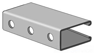 ALLIED TUBE AND CONDUIT PS-100-H-10-PG PS 100 H 1 5/8 IN. X 3 1/4 IN. X 12 GA. CHANNEL WITH 9/16 IN. HOLES ON 1 7/8 IN. CENTERS