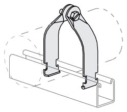 ALLIED TUBE AND CONDUIT PS-1300-AS-1/2-ZD PS 1300 PRE-ASSEMBLED UNIVERSAL PIPE CLAMP FOR EMT IMC GRC PIPE OR O.D. TUBE