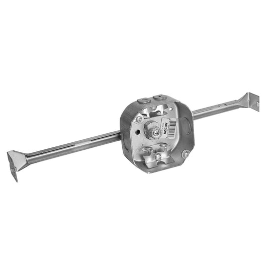 AR325 - 4" OCTAGON BOX WITH BAR HANGER 1-1/2" DEEP DRAWN WITH ARMORED CABLE/METAL/CLAD/FLEX CLAMPS