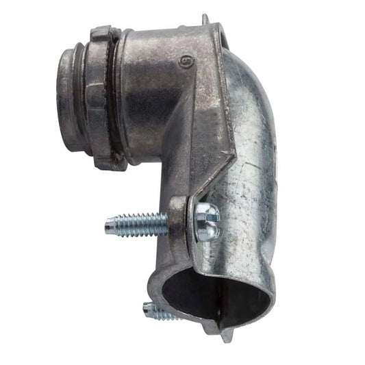 ARFCN90-250 - 2-1/2 FLEX METAL 90° DEGREE CONNECTOR SQUEEZE- ZINC
