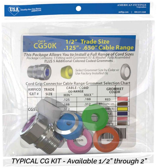 AMFICO CG75K CORD GRIP KIT CABLE RANGE .125-.880 STEEL USA