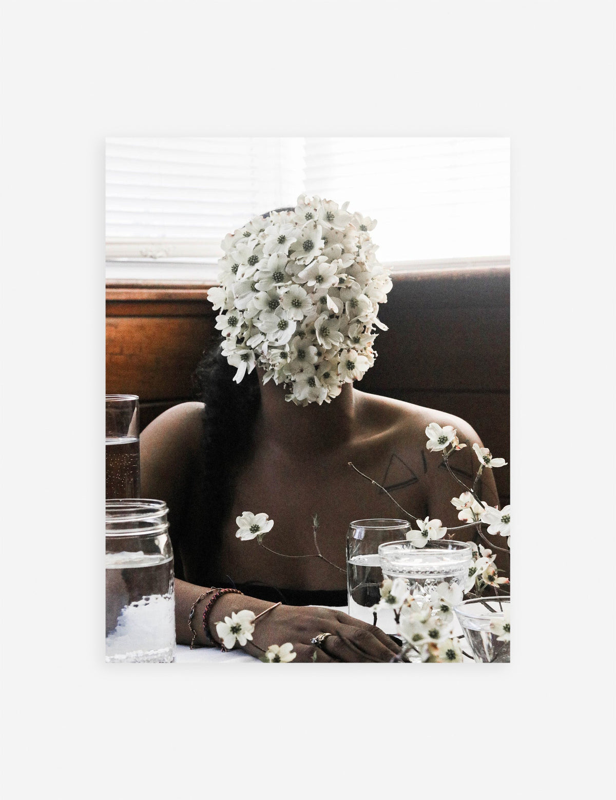 Southern Woman in White Dogwoods Photography Print by Ashley Johnson