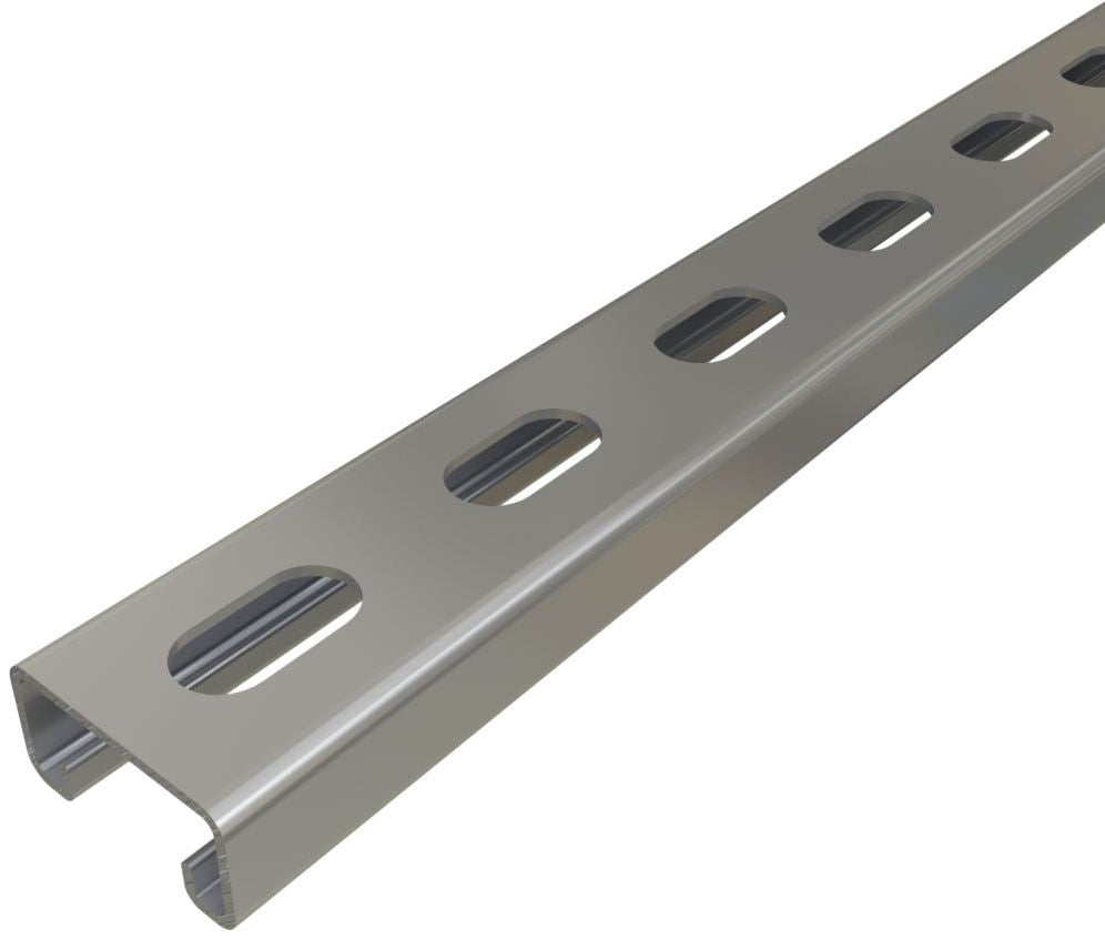 ALLIED TUBE AND CONDUIT PS-500-EH-20-PG PS 500 EH 1 5/8 IN. X 13/16 IN. X 14 GA. CHANNEL WITH 1 1/8 IN. X 9/16 IN. ELONGATED HOLES ON 2 IN. CENTERS