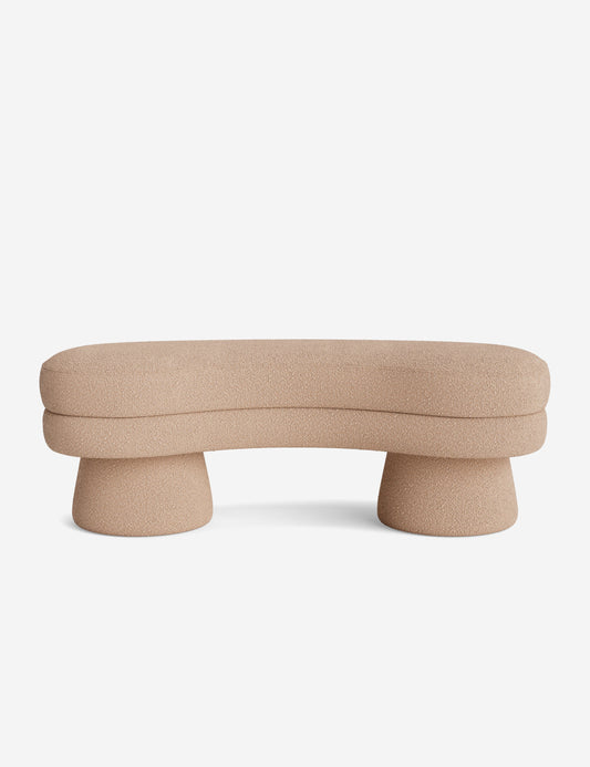 Open Box: Bellet Bench, Pearl Luxe Boucle
