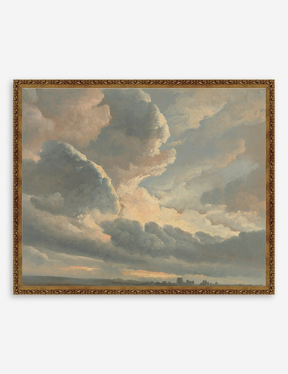 Study of Clouds with a Sunset near Rome Wall Art by Simon Alexandre Clement Denis