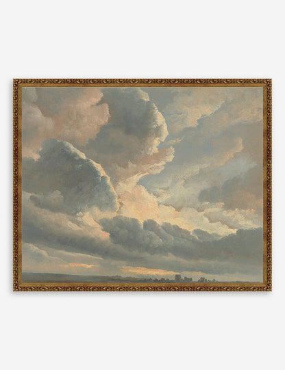 Study of Clouds with a Sunset near Rome Wall Art by Simon Alexandre Clement Denis