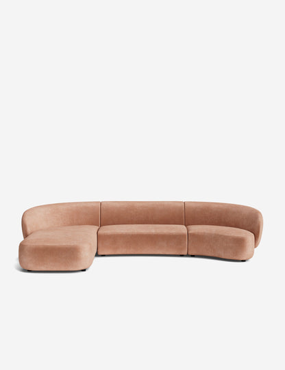 Claret Modular Chaise Sectional Sofa