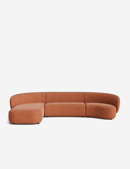 Claret Modular Chaise Sectional Sofa
