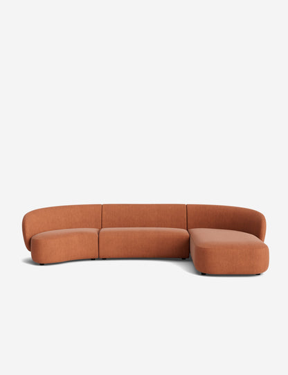 Claret Modular Chaise Sectional Sofa