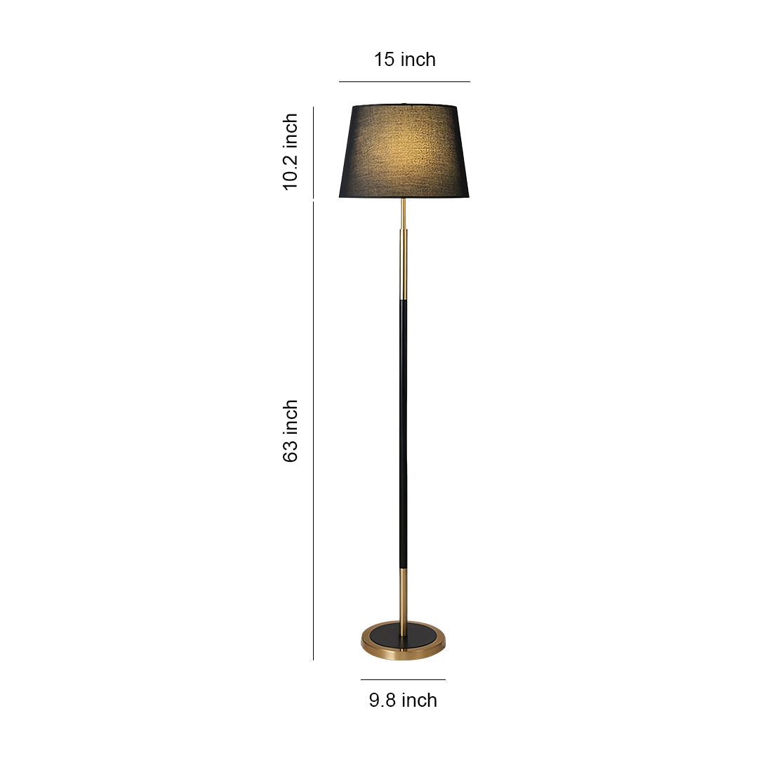 Vintage Wrought Iron Floor Lamps Country Style Fabric Shade Light