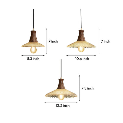 Wood Light Pendant Wabi Sabi Style Glass Pendant Light
