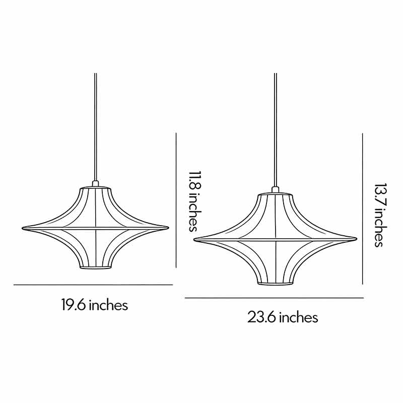 White Pendant Light Shade Spaceship Silk Ambient Ceiling Light