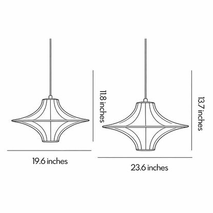 White Pendant Light Shade Spaceship Silk Ambient Ceiling Light