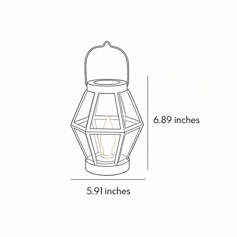 【2 PCS】Portable Lantern Lamp Solar Iron Mesh Metal Landscape Light