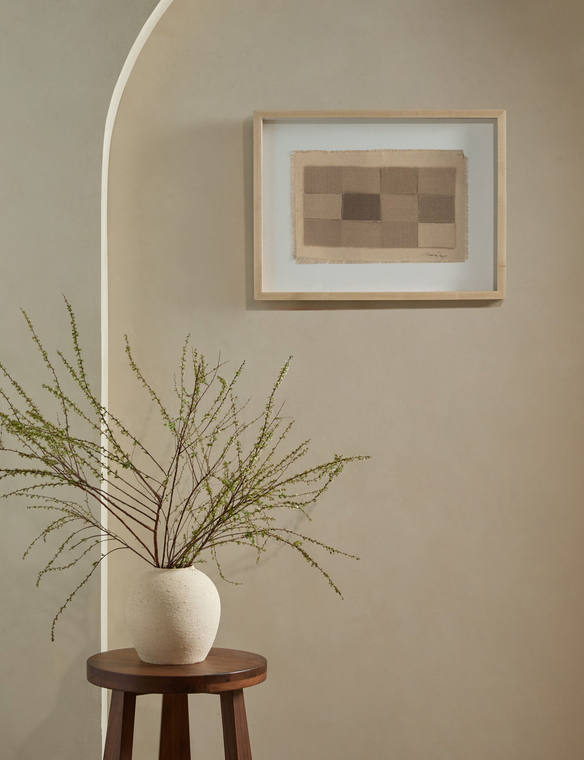 Checkered Earth Tones Wall Art by Shaina Page