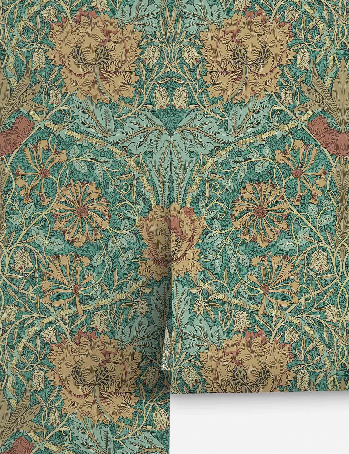 Pure Honeysuckle & Tulip Wallpaper by Morris & Co.