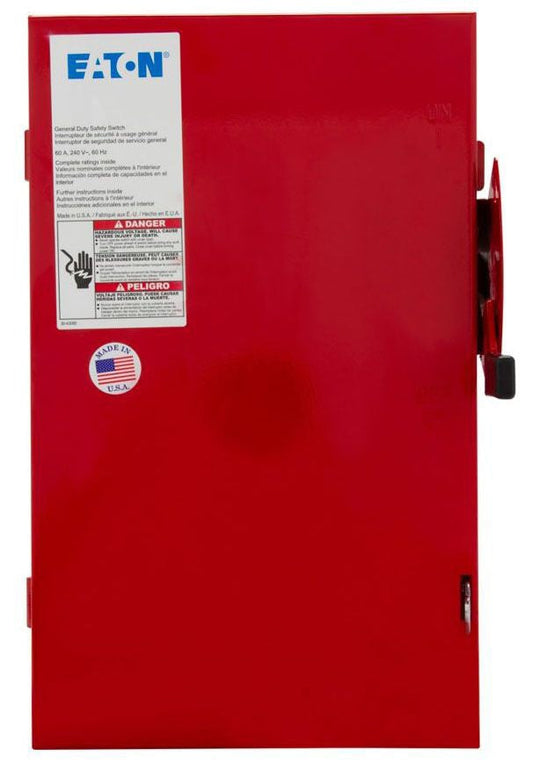 4 Wire 3 Pole Fusible K Series General-Duty Safety Switch, 100 Amp
