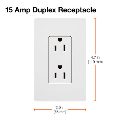15A CLARO RECEPTACLE, IVORY
