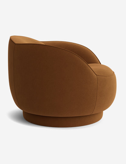 Open Box: Fern Swivel Chair, Cognac Como Velvet by Sarah Sherman Samuel