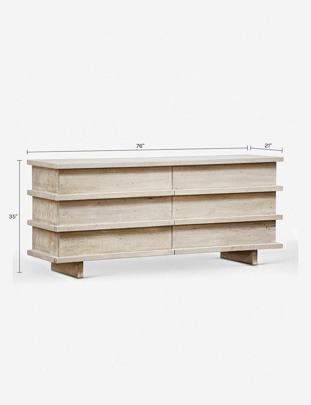 Corliss 6-Drawer Dresser, White Wash