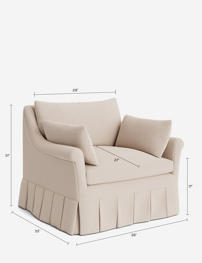 Portola Rolled Arm Pleated Accent Chair