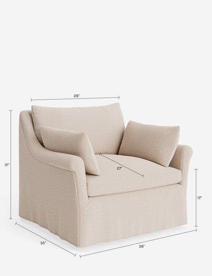Portola Rolled Arm Slipcover Chair