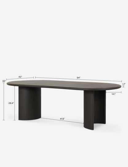 Gilda Outdoor Oval Dining Table