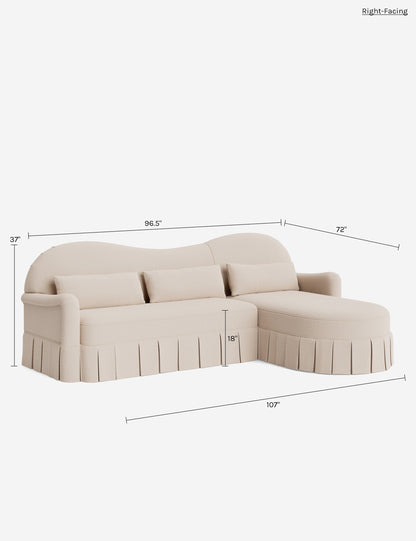Middleton Skirted Chaise Sectional Sofa by Ginny Macdonald