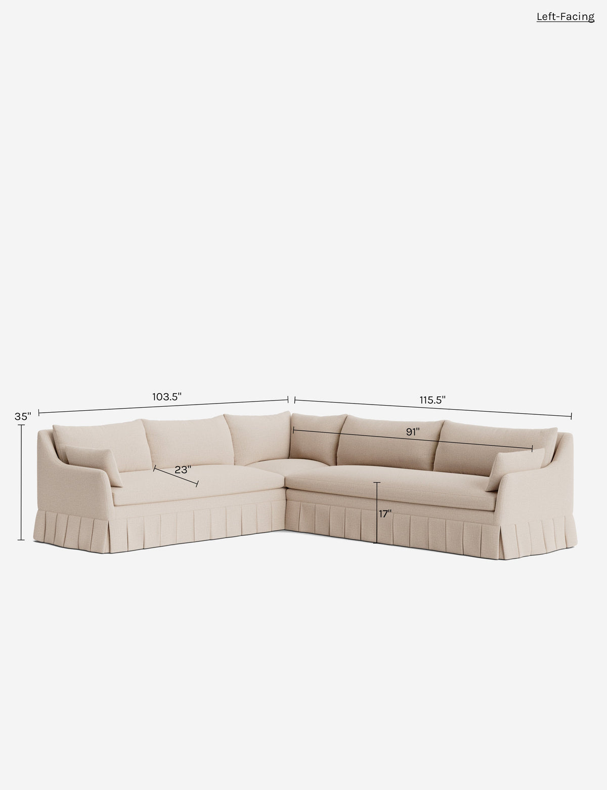 Portola Pleated Sectional Sofa
