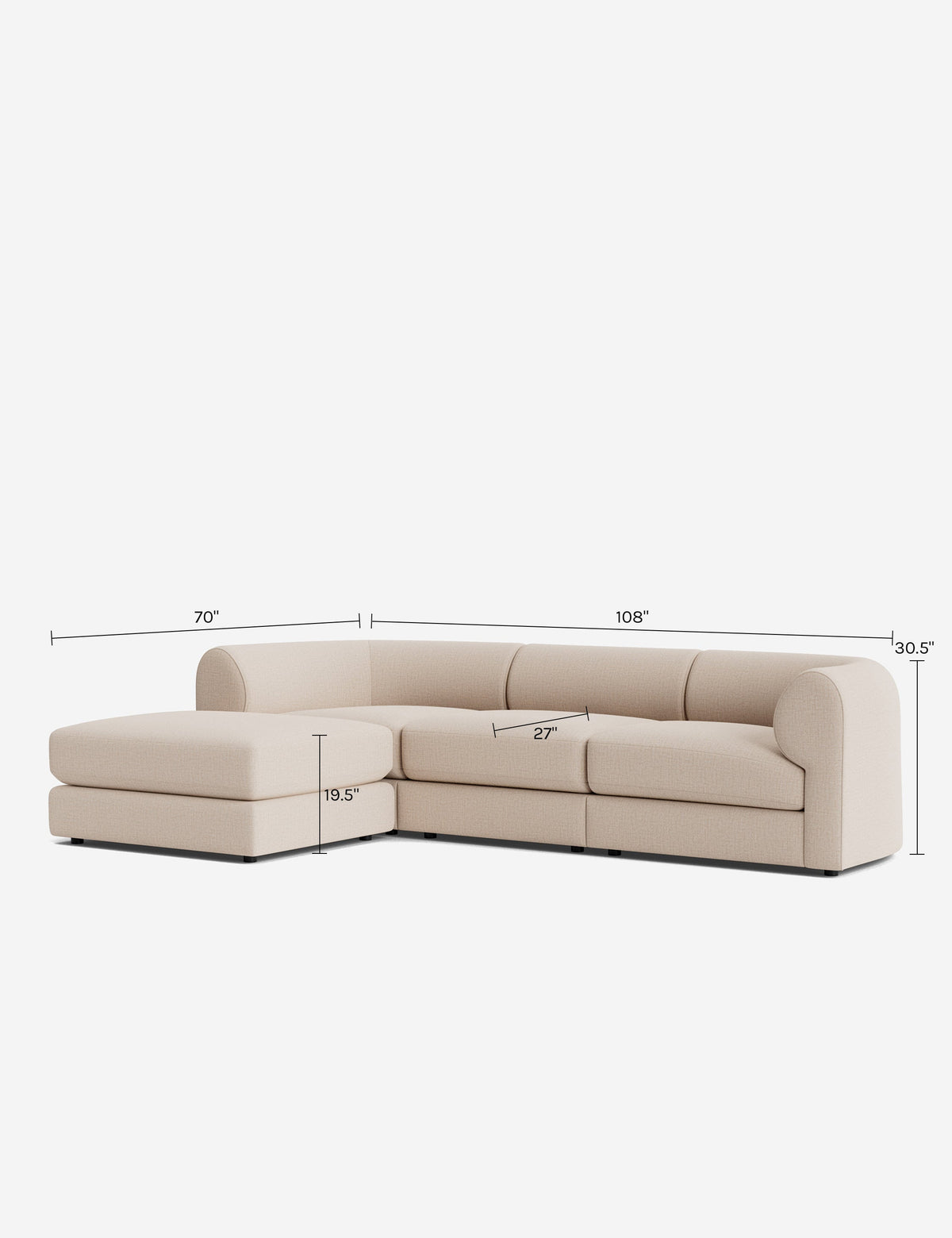 Sergio Modular Sectional Sofa With Ottoman