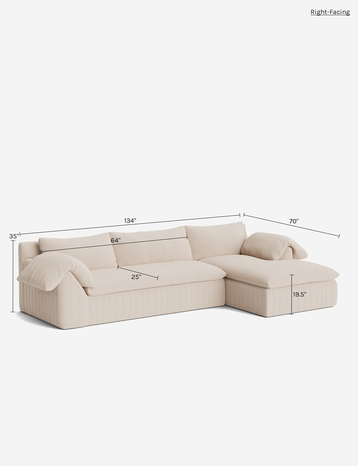 Yucca Chaise Sectional Sofa by Carly Cushnie