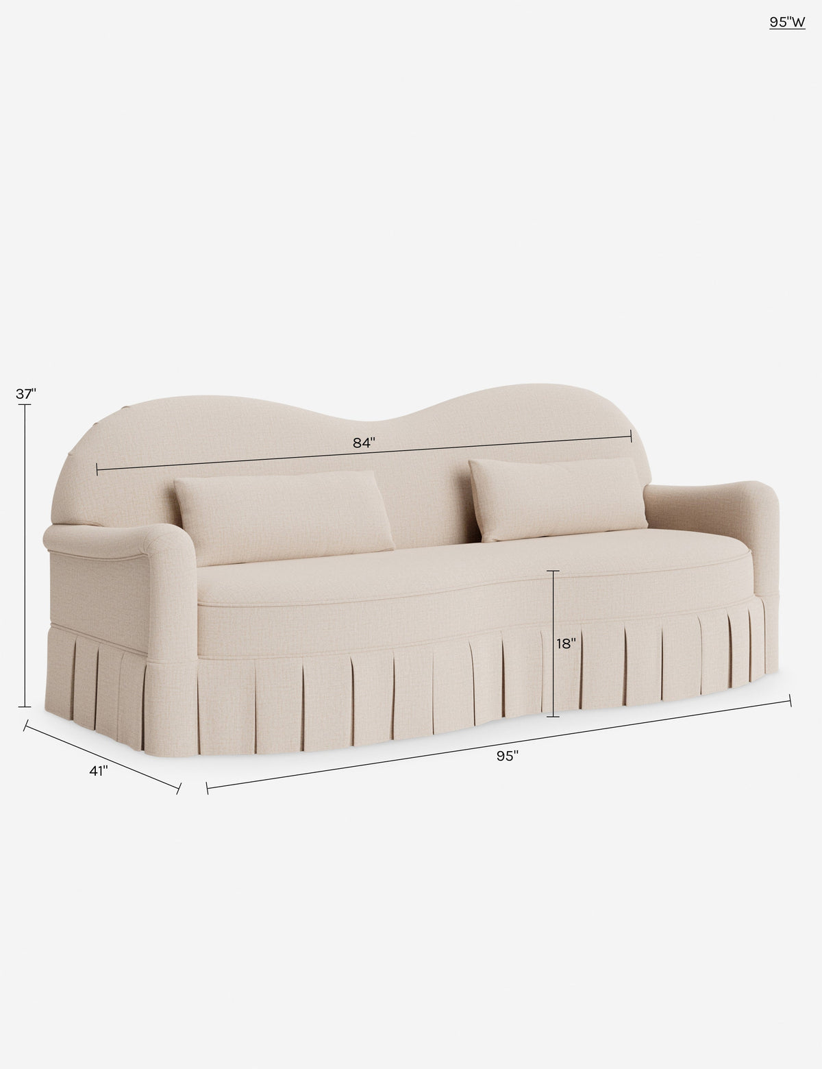 Middleton Skirted Sofa by Ginny Macdonald
