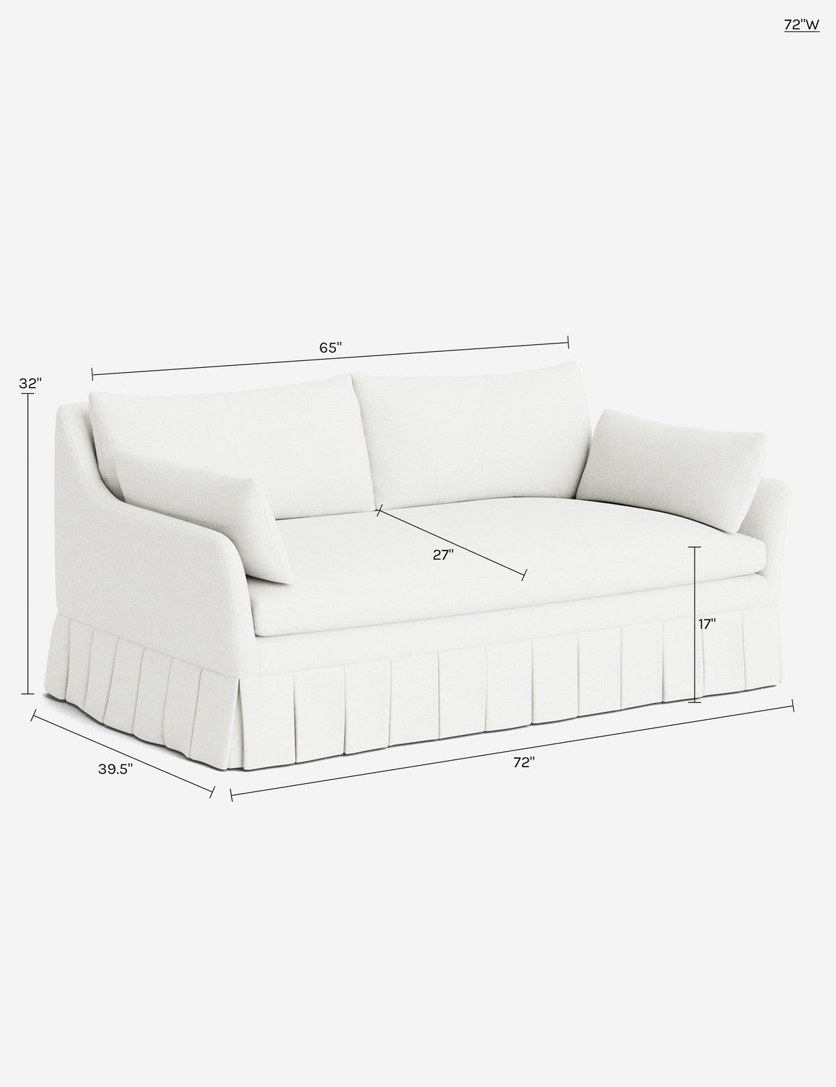 Portola Luxe Depth Pleated Sofa