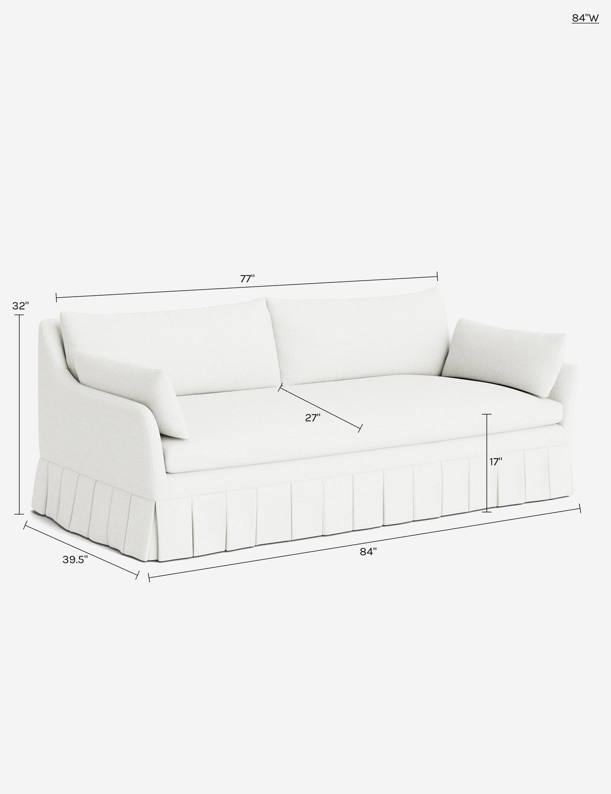 Portola Luxe Depth Pleated Sofa