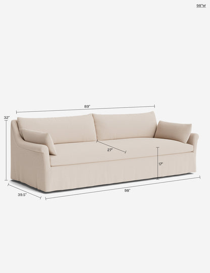 Portola Rolled Arm Luxe Depth Slipcover Sofa