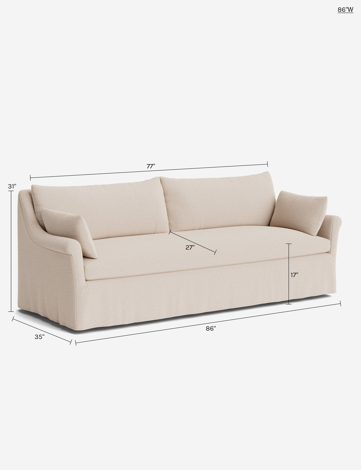 Portola Rolled Arm Slipcover Sofa