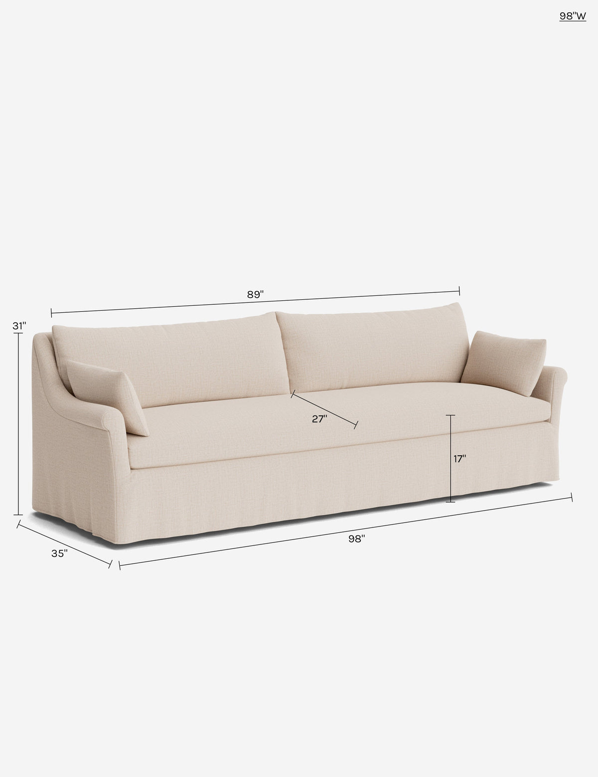 Portola Rolled Arm Slipcover Sofa