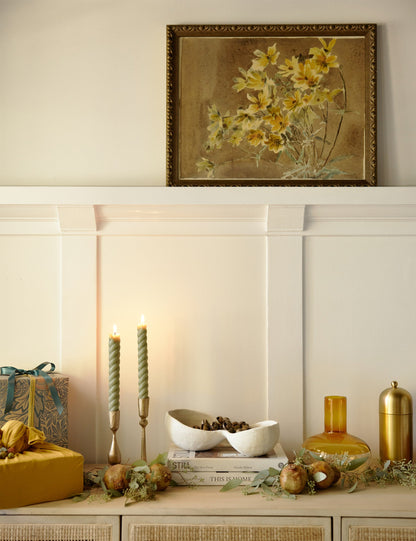 Yellow/Orange Flower with Border Print by Hannah Borger Overbeck