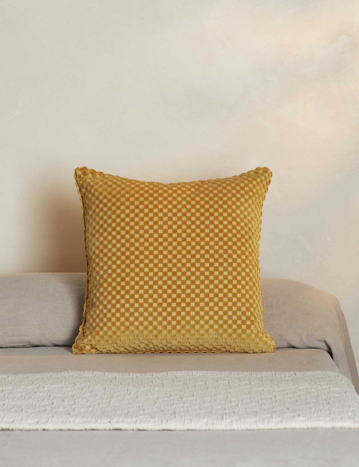 Hi-Lo Checker Velvet Pillow by Sarah Sherman Samuel