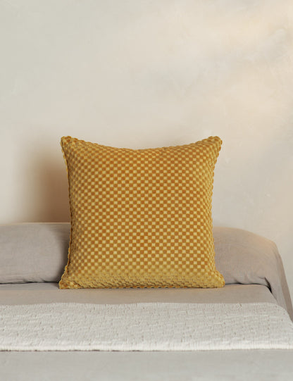 Hi-Lo Checker Velvet Pillow by Sarah Sherman Samuel