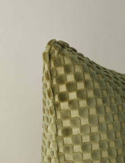 Hi-Lo Checker Velvet Pillow by Sarah Sherman Samuel