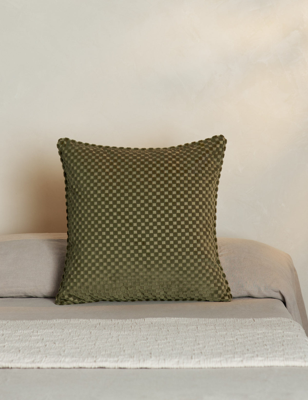 Hi-Lo Checker Velvet Pillow by Sarah Sherman Samuel