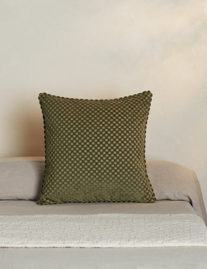 Hi-Lo Checker Velvet Pillow by Sarah Sherman Samuel