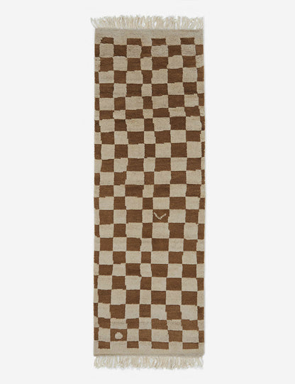 Irregular Checkerboard Hand-Knotted Wool Rug by Sarah Sherman Samuel