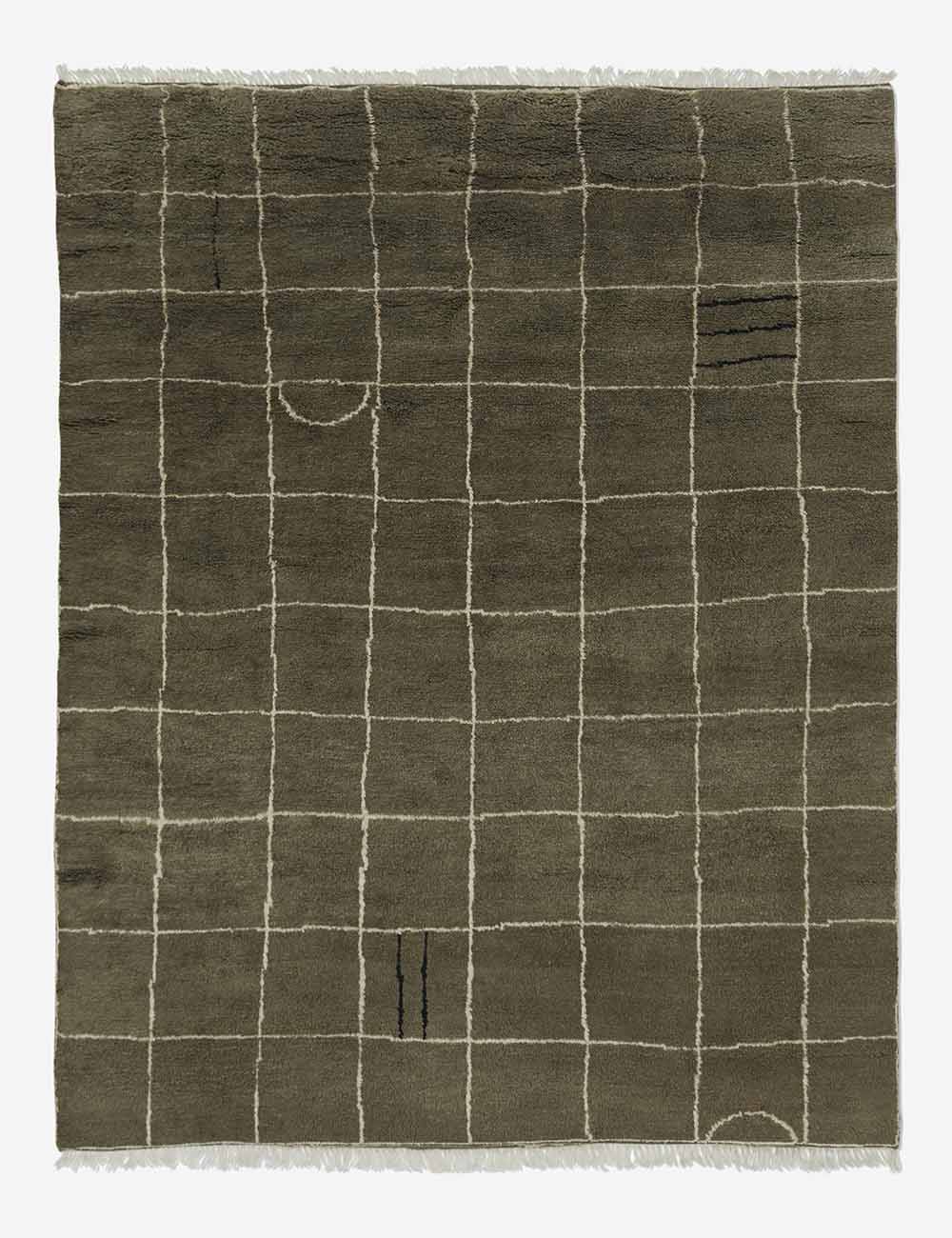 Irregular Grid Hand-Knotted Wool Rug by Sarah Sherman Samuel