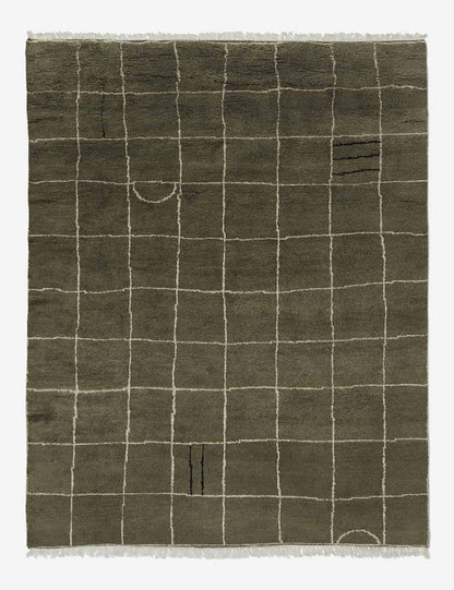 Irregular Grid Hand-Knotted Wool Rug by Sarah Sherman Samuel