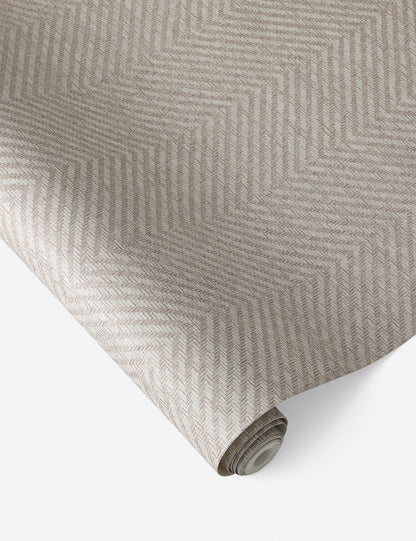 Faux Grasscloth Parquet Textured Peel + Stick Wallpaper by Jeremiah Brent