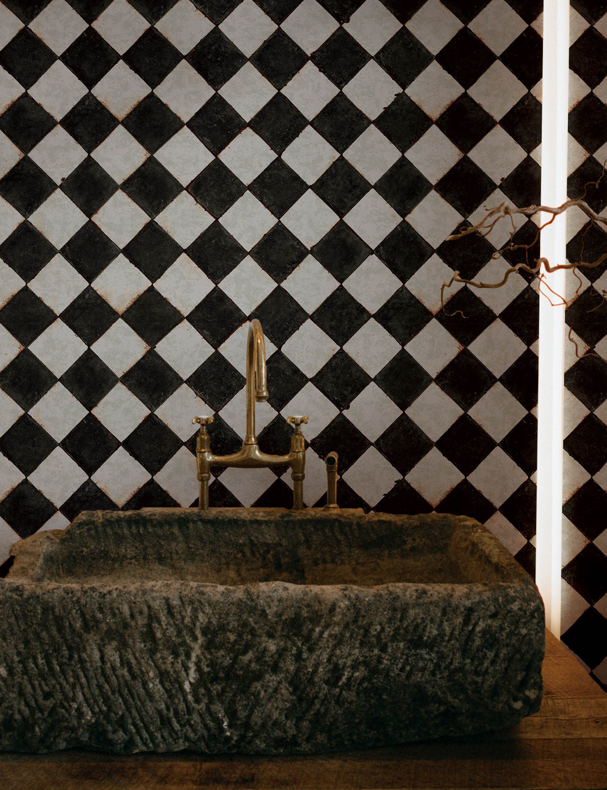 Vintage Check Textured Peel + Stick Wallpaper by Jeremiah Brent