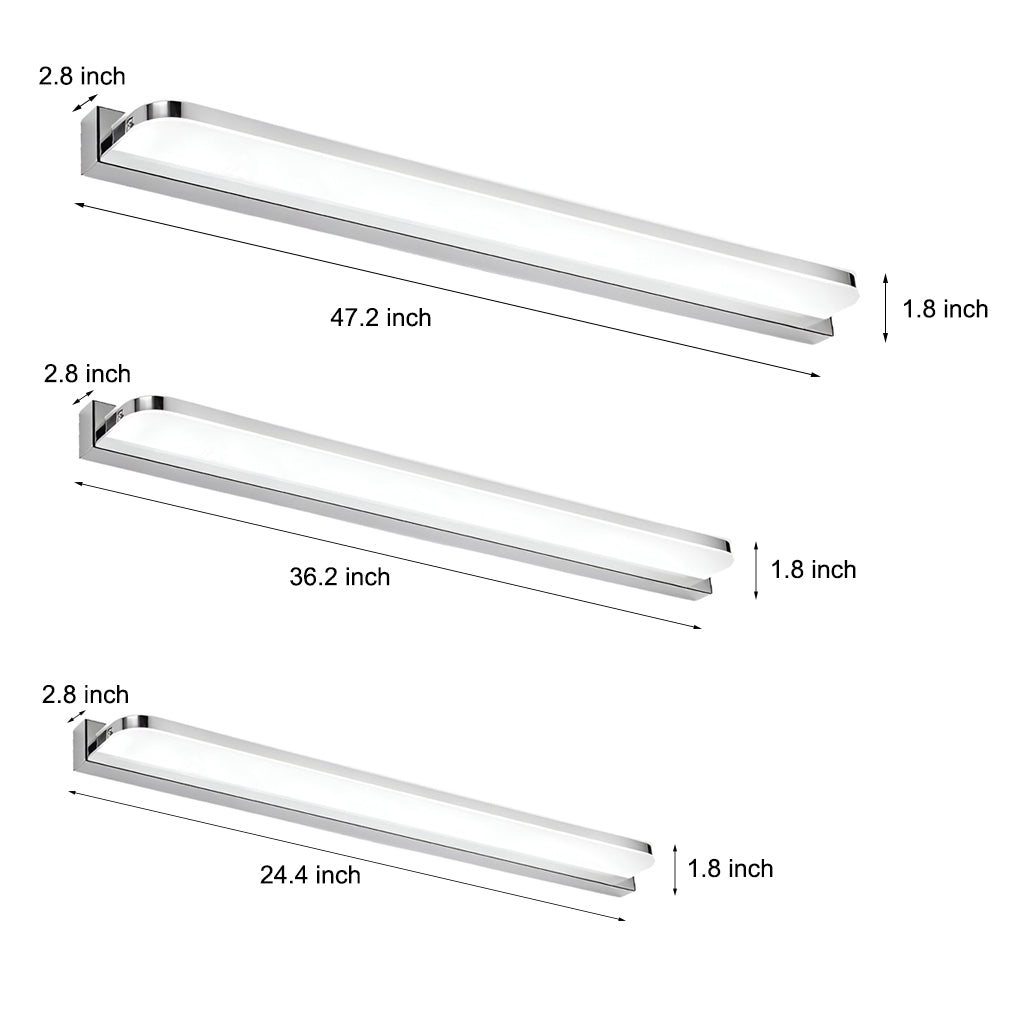 [Open-Box] LED Bathroom Vanity Light with Wall-Mounted Panel and Polished Iron Trim