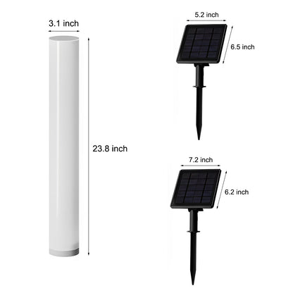 [Open-Box] Long Cylindrical Waterproof White Modern Solar Lawn Lights Lamp Post